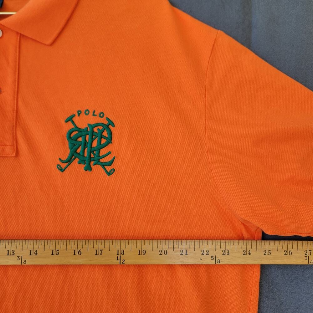 Polo Ralph Lauren Mens Orange Green Cross Mallets Rugby Short Sleeve Shirt XL - Picture 5 of 8